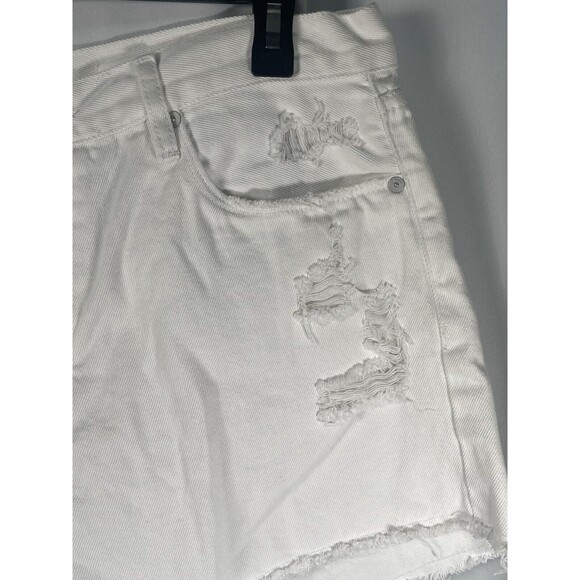 BLANK NYC High Rise Distressed Raw Hem White Denim Jean Shorts Sz 32 New - Picture 4 of 10